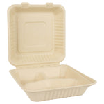 PREMIUM USA 9" 3-compartment Clamshell 100% Compostable