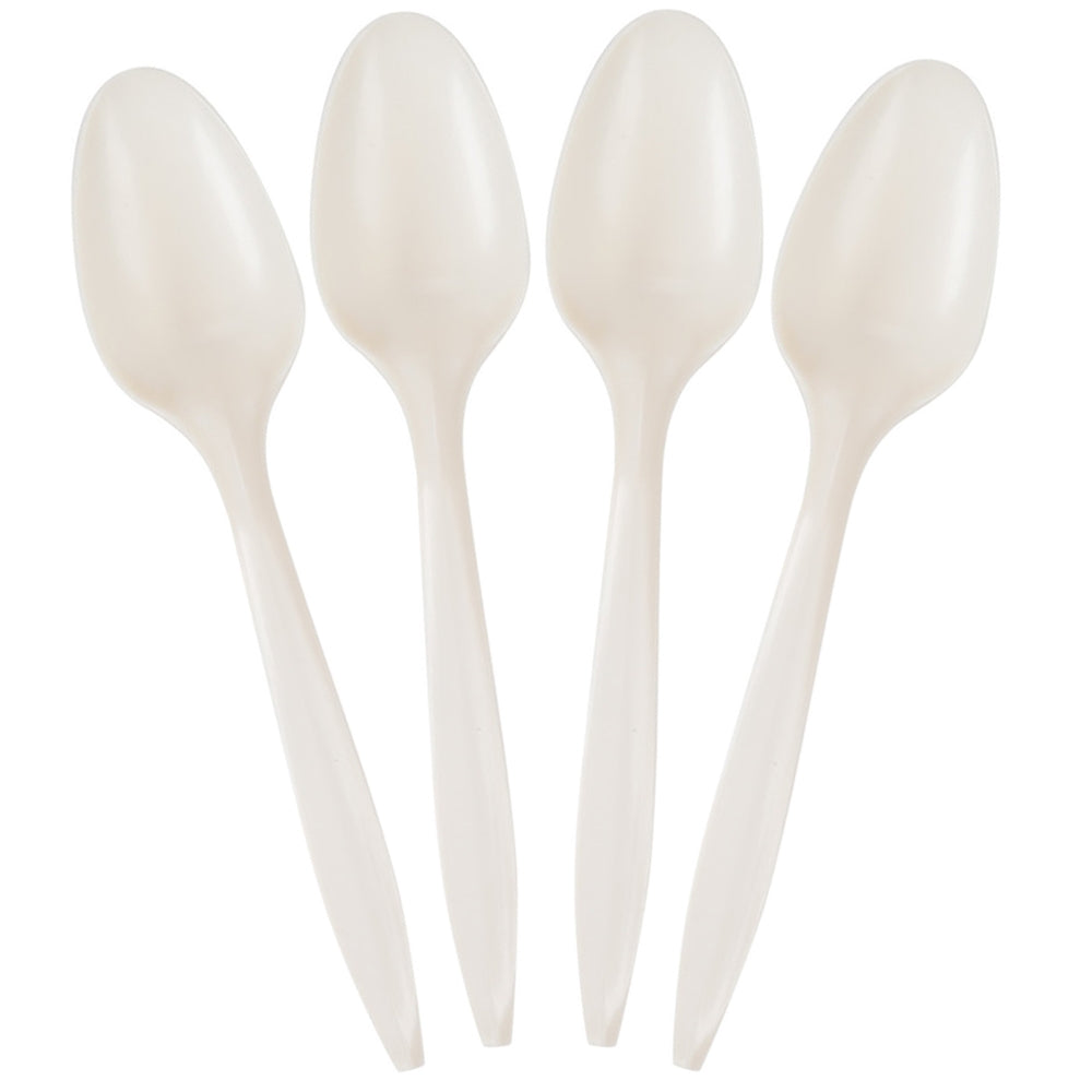 White Medium Weight Eco-Friendly Spoons